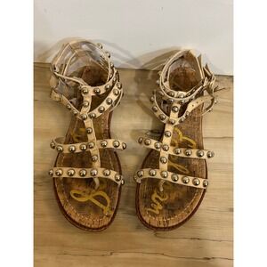 Sam Edelman Beige Studded Gladiator Sandals